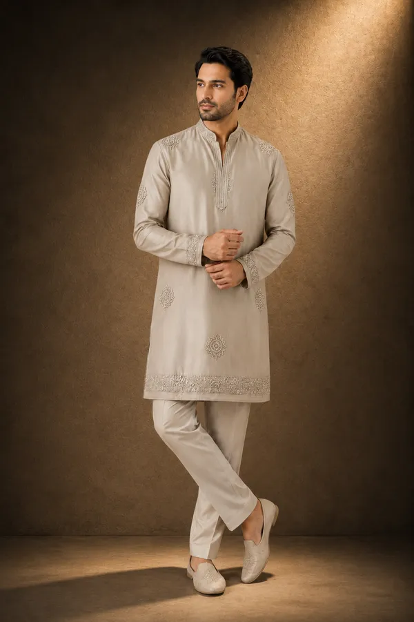 Champagne_Beige_Embroidered_Festive_Kurta_Set_Coming_Soon