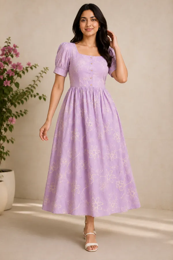Lavender_Floral_Puff_Sleeve_Midi_Dress_Lavender