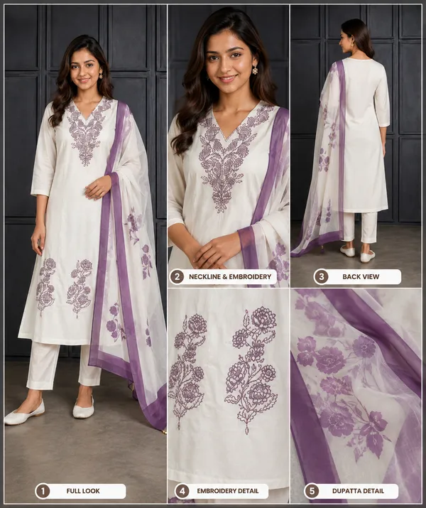 Women_S_Elegant_Ivory_Kurta_Pant_Set_With_Purple_Floral_Dupatta_1_White