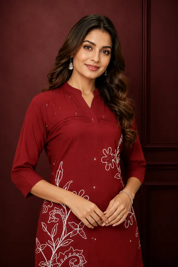 Women_S_Floral_Printed_Co_Ord_Set_With_Straight_Pants_Wine_Pink