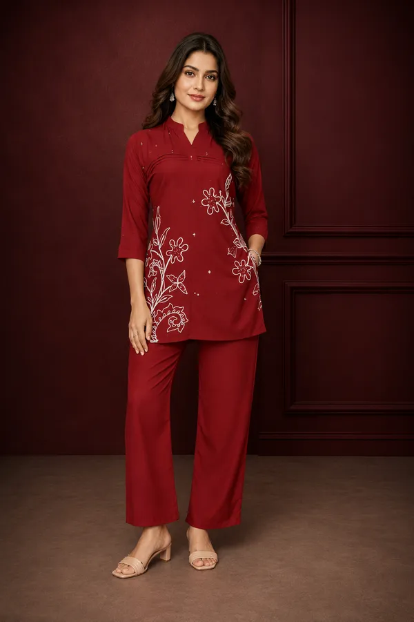 Women_S_Floral_Printed_Co_Ord_Set_With_Straight_Pants_Wine_Pink