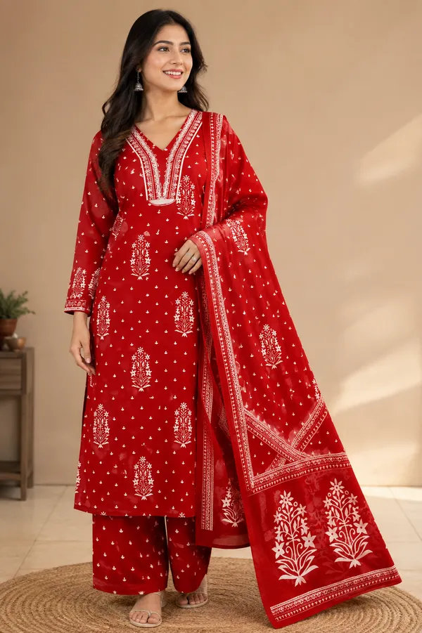 Women_S_Printed_Anarkali_Kurti_Pant_Dupatta_Set_Rust_Red
