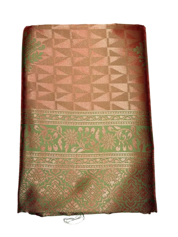 Rust_Orange_Mint_Green_Saree_With_Rich_Zari_Pallu_Rust_Orange