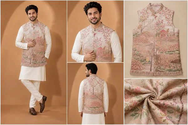 Elegant_Floral_Printed_Nehru_Jacket_Kurta_Set_Coming_Soon