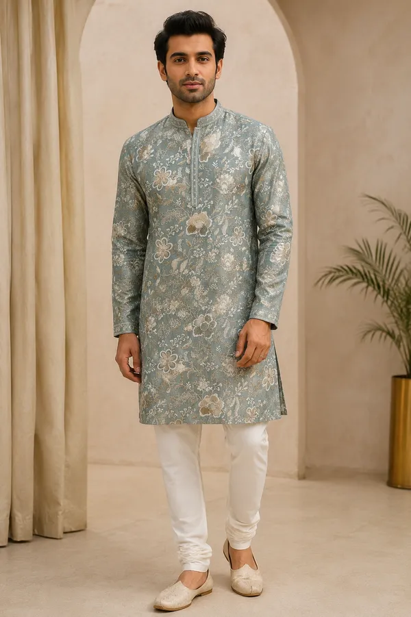Sage_Blue_Floral_Jacquard_Kurta_Set_Coming_Soon