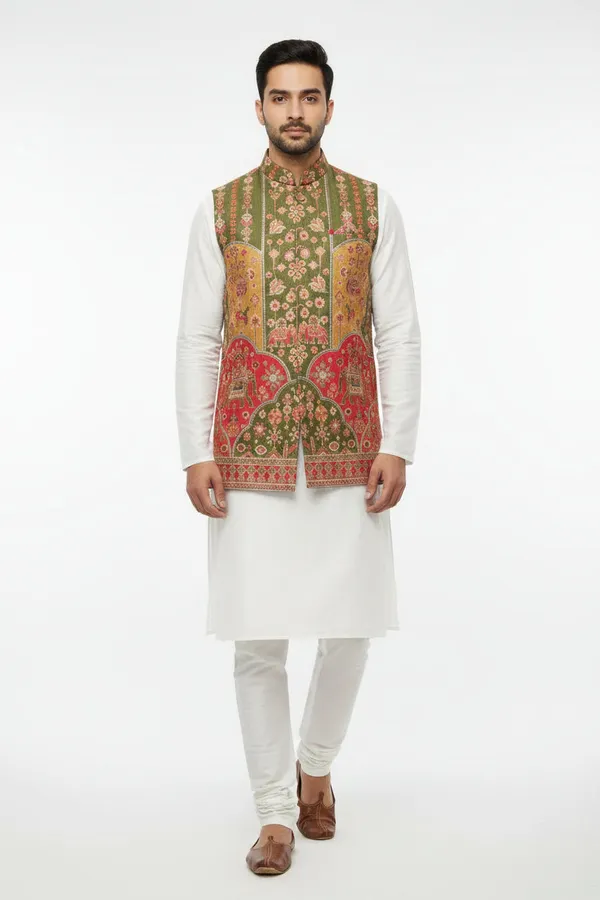 Olive_Green_Heritage_Printed_Nehru_Jacket_Coming_Soon