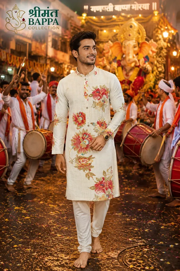 Ivory_Floral_Print_Traditional_Kurta_Set
