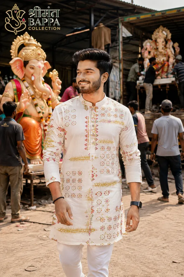 Ivory_Geometric_Print_Festive_Kurta_Set