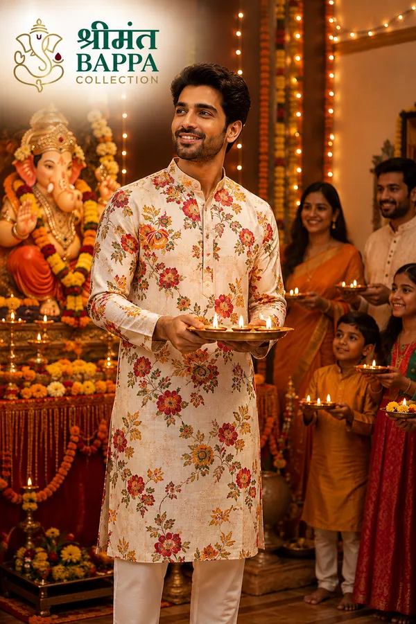 Ivory_Floral_Print_Festive_Only_Kurta