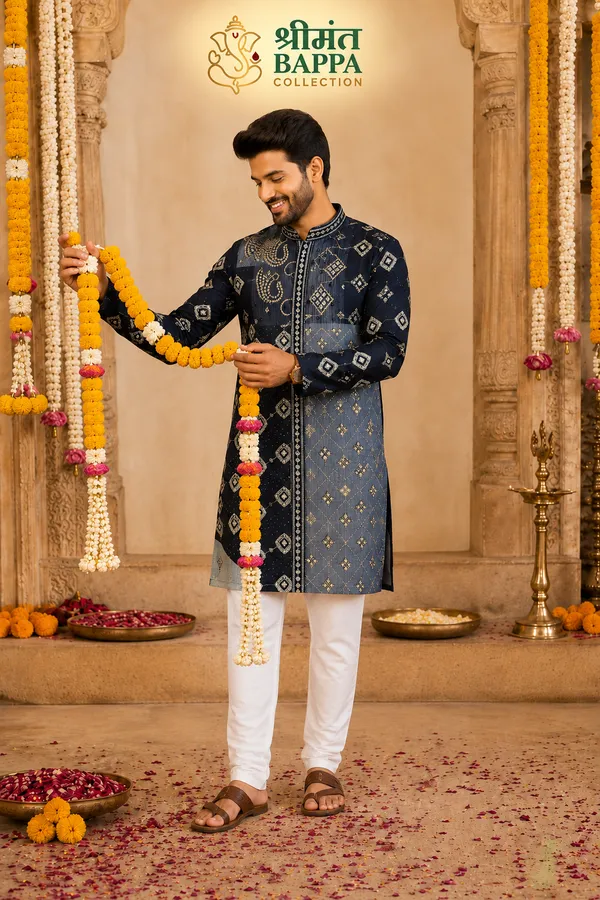 Royal_Navy_Blue_Festive_Printed_Only_Kurta