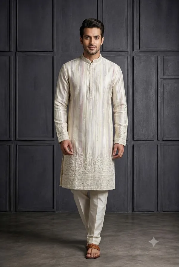 Ivory_Textured_Embroidered_Kurta_Set_Default_Title
