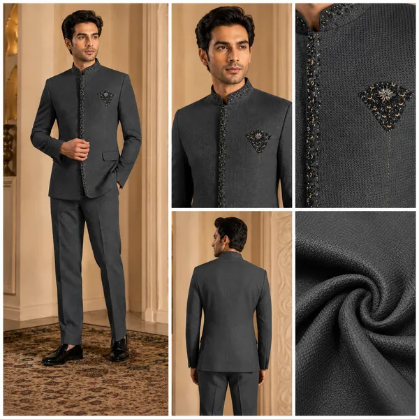 Charcoal_Grey_Embellished_Jodhpuri_Bandhgala_Suit_Coming_Soon