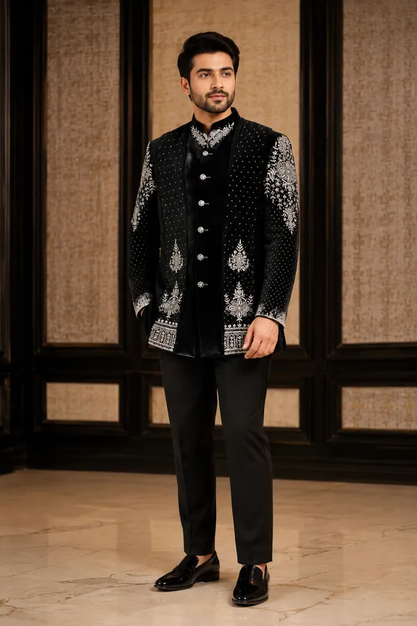 Men_S_Black_Embroidered_Indo_Western_Jacket_Set_Coming_Soon