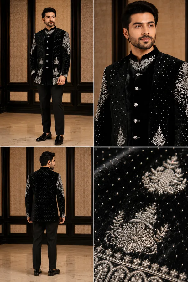 Men_S_Black_Embroidered_Indo_Western_Jacket_Set_Coming_Soon