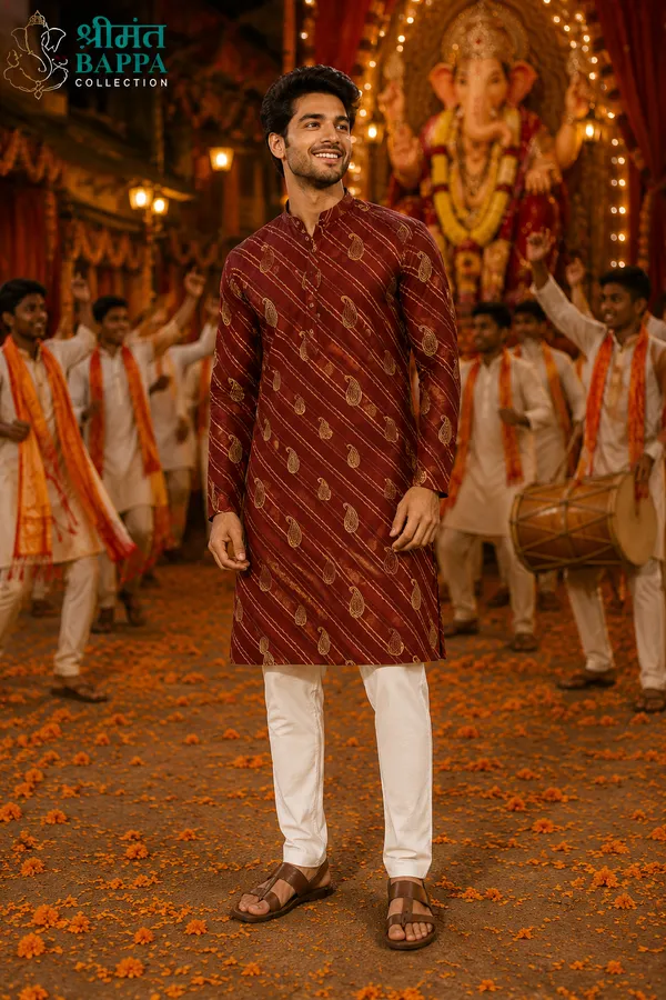 Shrimant_Bappa_Festive_Maroon_Kurta