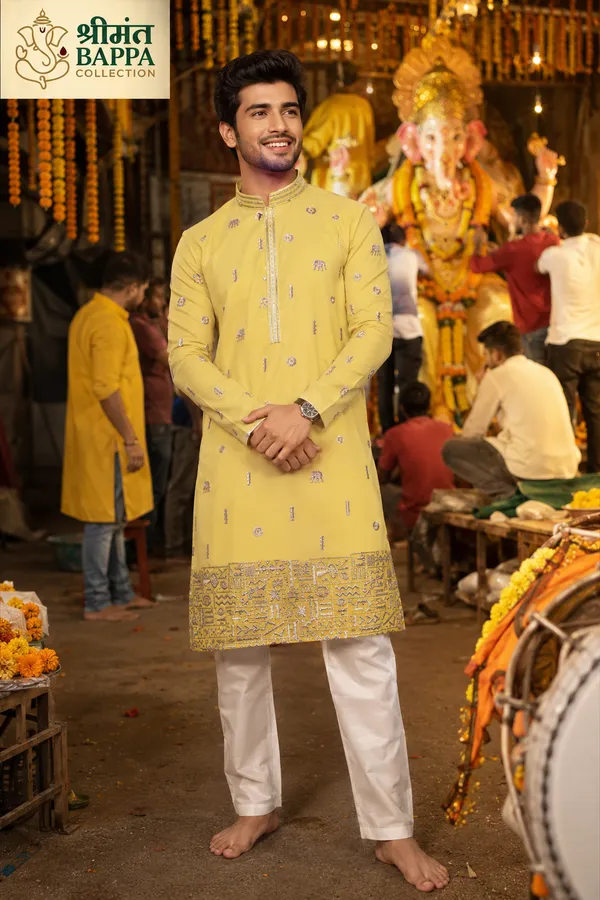 Shrimant_Bappa_Festive_Yellow_Embroidered_Kurta