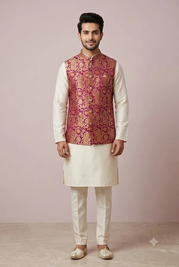 Maroon_Brocade_Nehru_Jacket_Coming_Soon