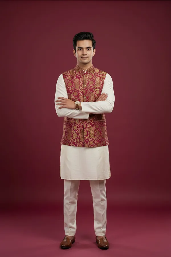 Maroon_Brocade_Nehru_Jacket_Coming_Soon