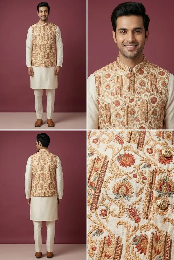 Beige_Floral_Brocade_Nehru_Jacket_Coming_Soon