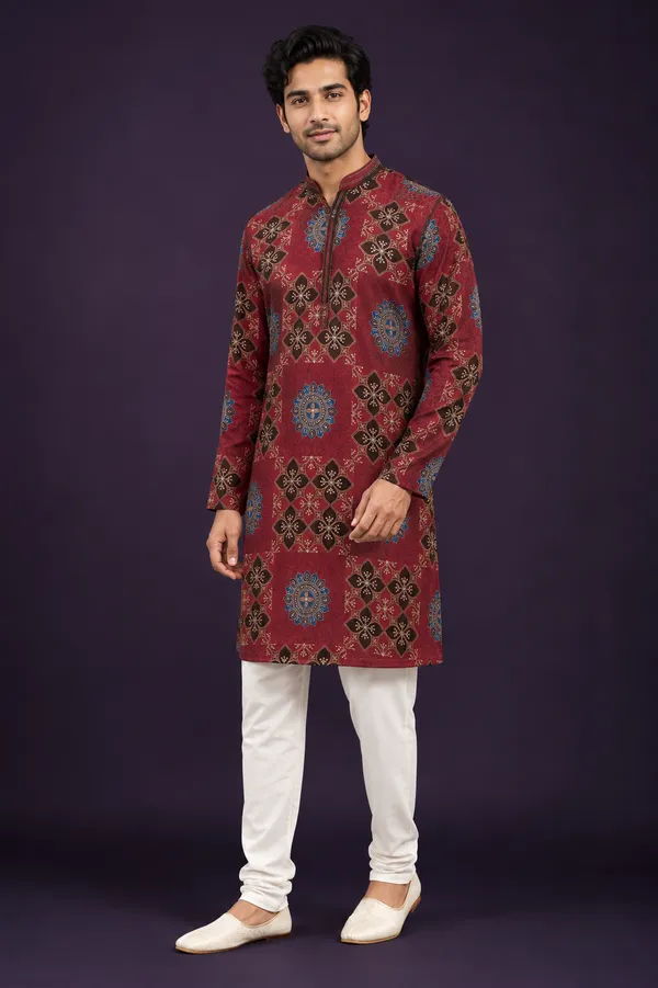 Maroon_Multicolor_Printed_Festive_Kurta_Coming_Soon