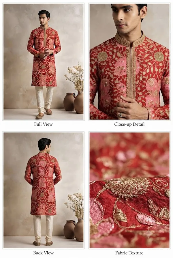 Red_Gold_Floral_Embroidered_Festive_Kurta_Coming_Soon