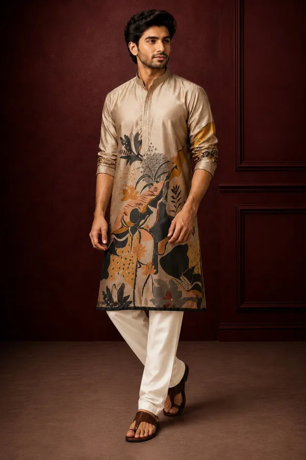 Beige_Abstract_Floral_Printed_Festive_Kurta_Coming_Soon