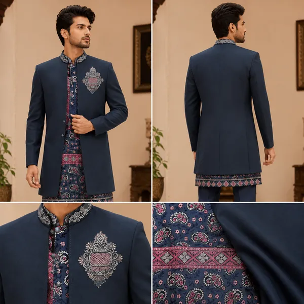 Navy_Blue_Embroidered_Indo_Western_Kurta_Jacket_Set_Coming_Soon