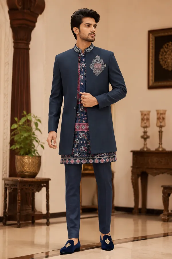 Navy_Blue_Embroidered_Indo_Western_Kurta_Jacket_Set_Coming_Soon