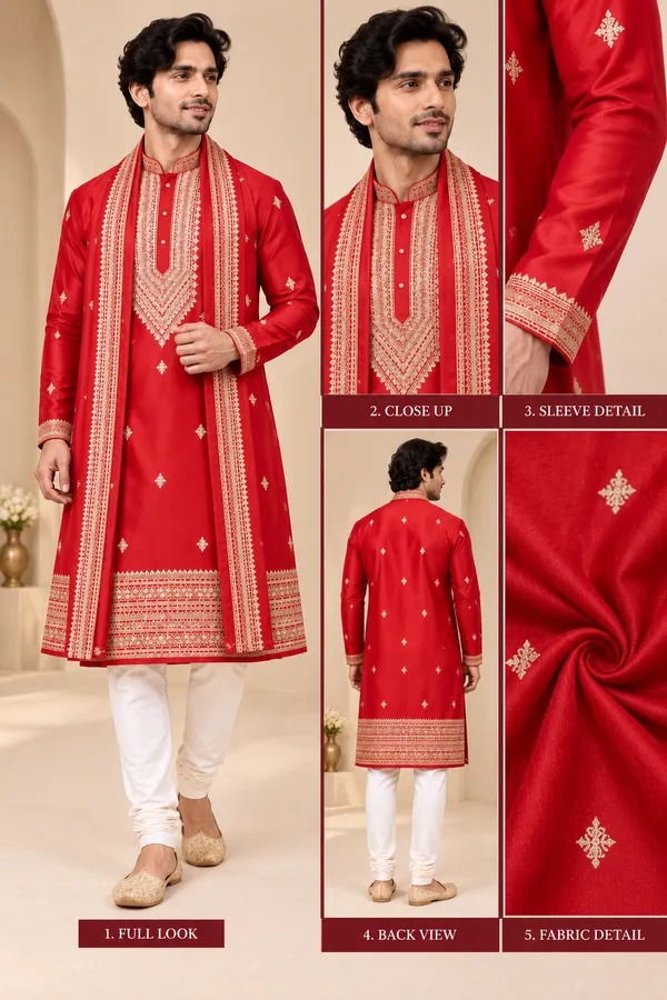 Royal_Red_Embroidered_Kurta_Set_Default_Title
