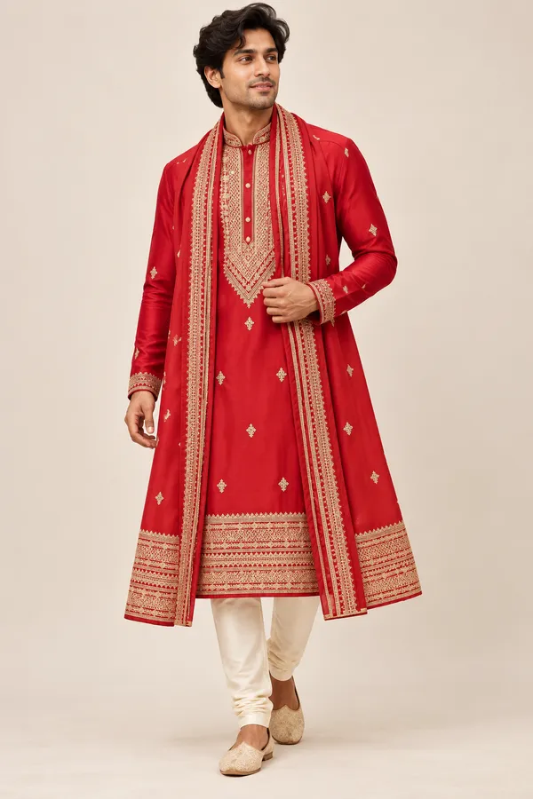 Royal_Red_Embroidered_Kurta_Set_Default_Title
