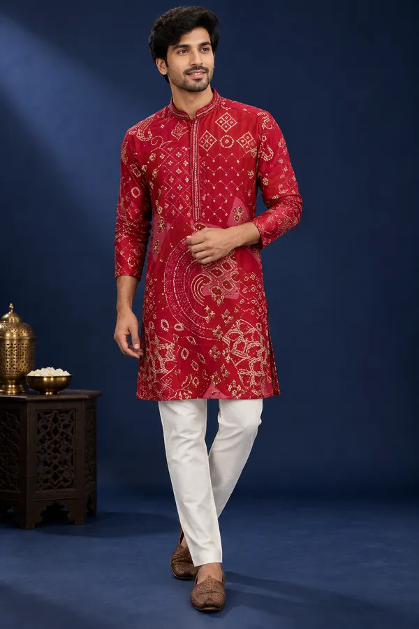 Royal_Red_Bandhani_Inspired_Kurta_Set_Coming_Soon