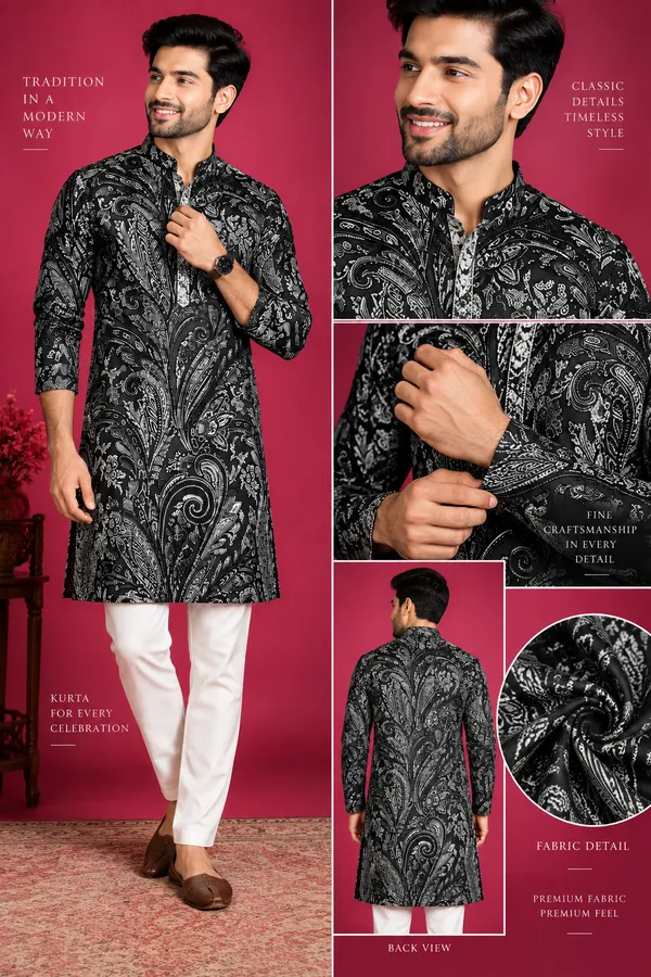 Black_Paisley_Print_Festive_Kurta_Set_Coming_Soon