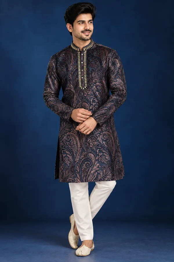 Navy_Paisley_Embroidered_Festive_Kurta_Set_Coming_Soon