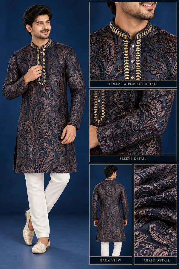 Navy_Paisley_Embroidered_Festive_Kurta_Set_Coming_Soon