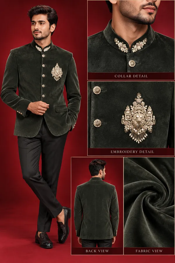 Deep_Green_Velvet_Jodhpuri_Suit_Coming_Soon