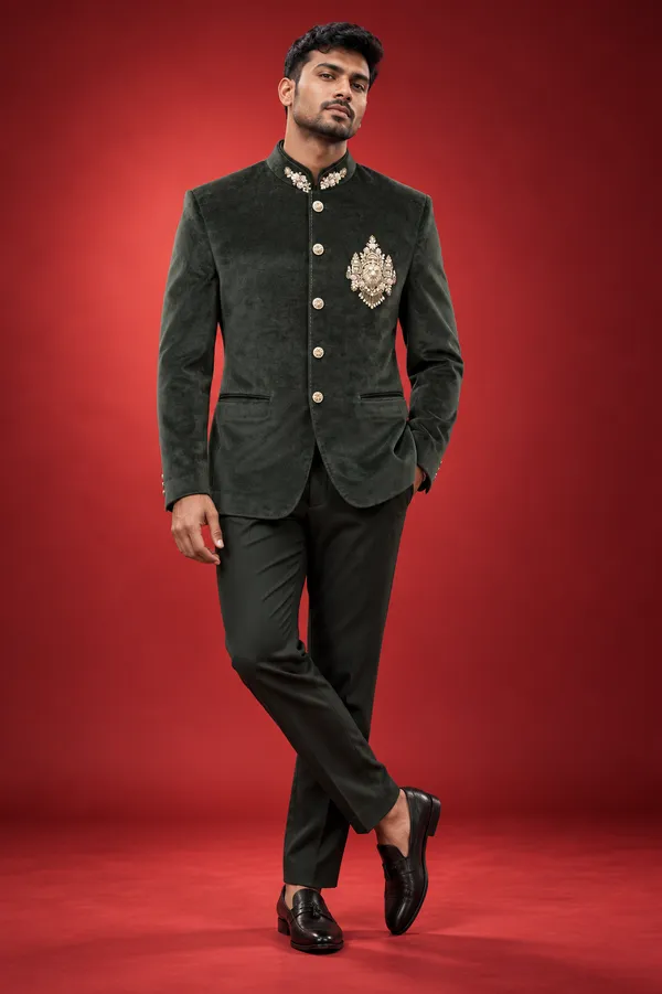 Deep_Green_Velvet_Jodhpuri_Suit_Coming_Soon