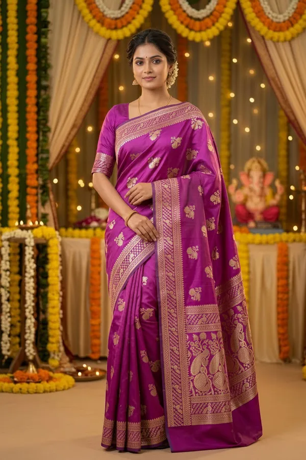 Royal_Magenta_Woven_Festive_Saree_Royal_Purple