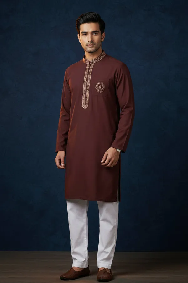 Maroon_Embroidered_Kurta_Coming_Soon