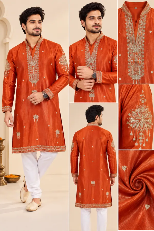 Men_S_Rust_Orange_Kurta_Set_Coming_Soon