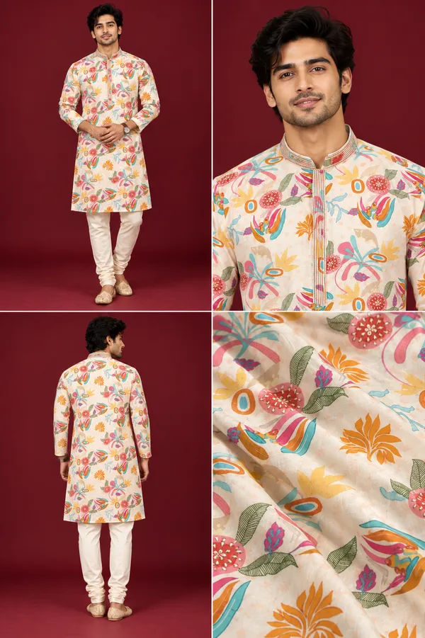 Multicolor_Floral_Print_Cream_Kurta_Set_Coming_Soon