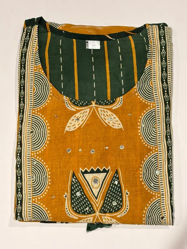 Mustard_Bottle_Green_Printed_Kurta_Set_With_Dupatta_Mustard_Yellow