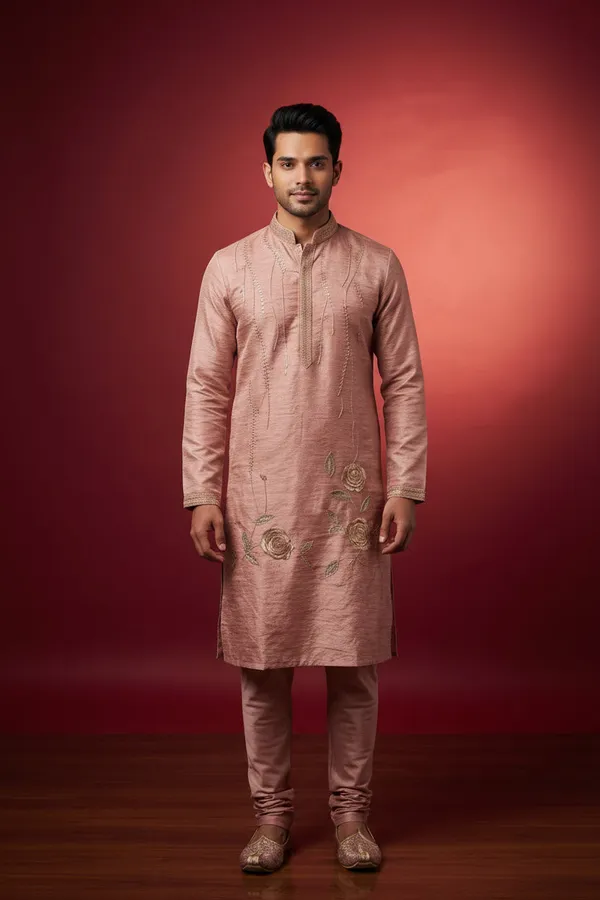 Men_S_Rose_Pink_Embroidered_Silk_Kurta_Coming_Soon