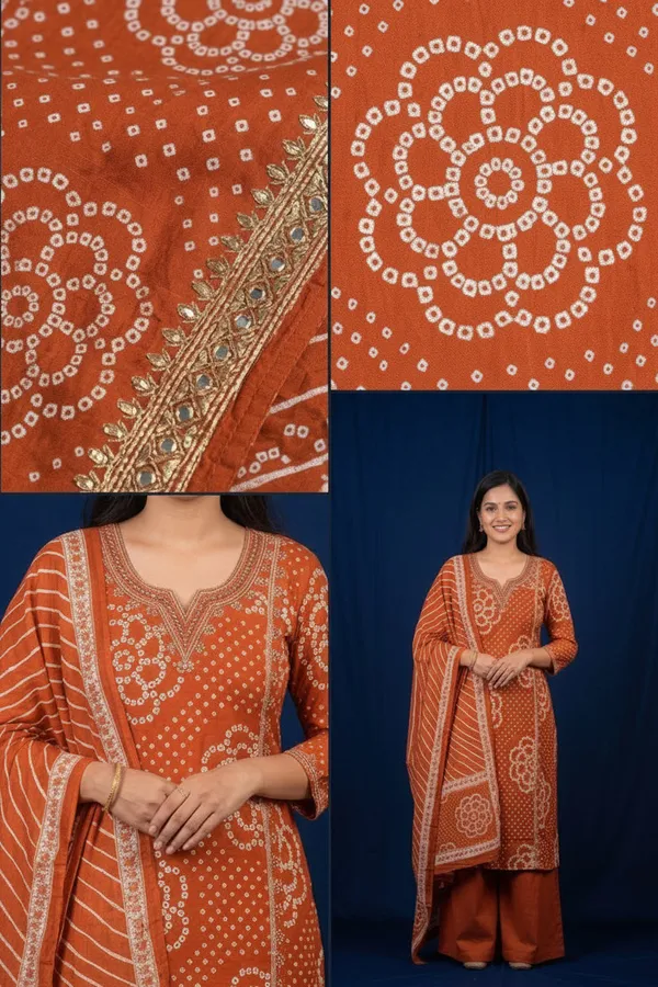 Rust_Orange_Printed_Cotton_Kurta_Set_With_Matching_Dupatta_Orange