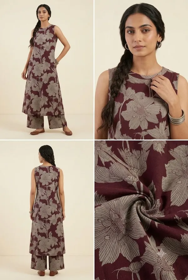 Maroon_Floral_Printed_Sleeveless_A_Line_Co_Ord_Set_22_Wine
