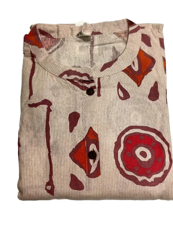 Abstract_Print_Mandarin_Neck_Kurti_Co_Ord_Set_Mauve_Pink