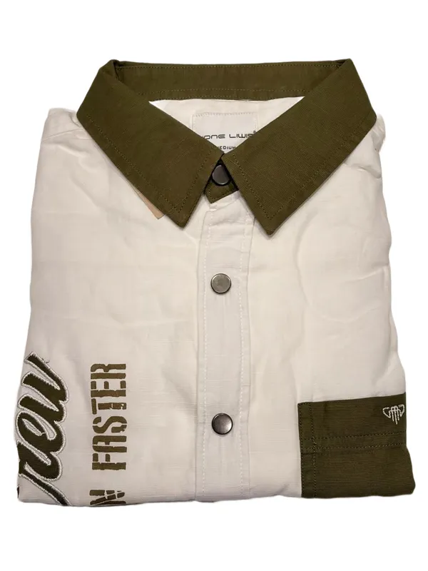 Men_S_Premium_Off_White_Casual_Shirt_With_Olive_Collar_Pocket_Detail_White