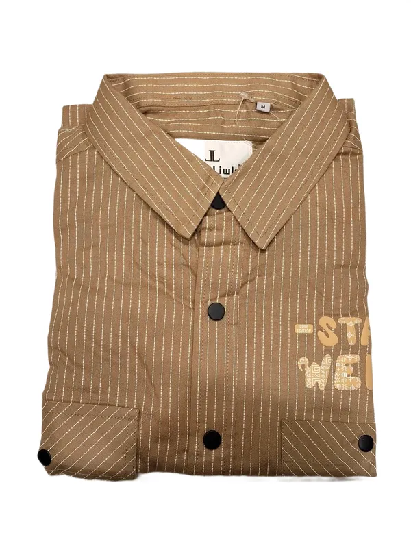 Men_S_Beige_Striped_Utility_Shirt_Graphic_Chest_Print_Flap_Pockets_Begie