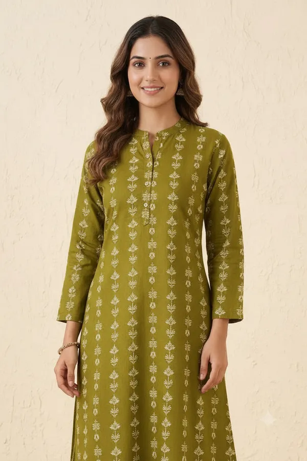 Women_S_Olive_Green_Ethnic_Leaf_Print_Cotton_Kurti_Mehendi_Olive