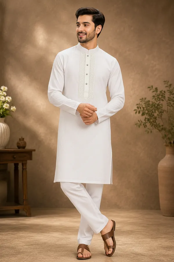 Classic_White_Embroidered_Kurta_Pajama_For_Men