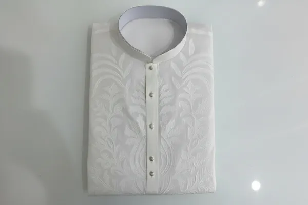 Premium_White_Jacquard_Kurta_Pajama_For_Men